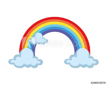cute rainbow with clouds