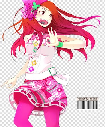 Cute, red haired girl anime character transparent background PNG clipart