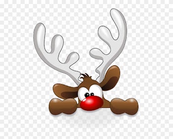 Cute Reindeer Christmas Clipart - Funny Reindeer Throw Blanket