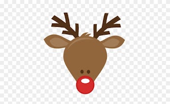 Cute Reindeer Head Svg Cutting Files For Scrapbooking - Rudolph The Red Nosed Reindeer Head
