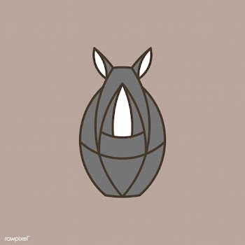 Cute rhino geometrical animal vector | Free stock vector - 520985