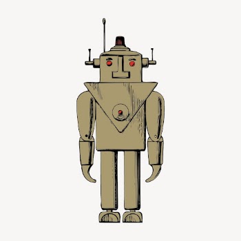 Cute robot color drawing, collage | Free PSD - rawpixel