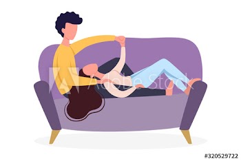 Cute romantic couple, domestic and date situation