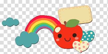 CUTE S VARIADOS, apple fruit with rainbow transparent background PNG clipart