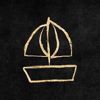 Cute sailboat sticker, gold aesthetic | Free PSD Illustration - rawpixel