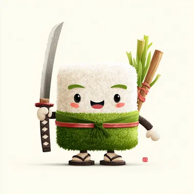 Cute Samurai Sushi Character Cute Samurai Sushi Character