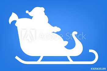 Cute Santa sleigh silhouette