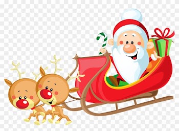 Cute Santa With Sleigh Png Clipart Image - Santa On Sleigh Clipart
