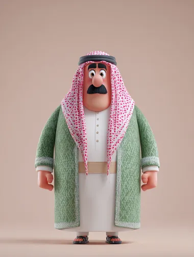 Cute Saudi Man 3D Cartoon Character Cute Saudi Man 3D Cartoon Character