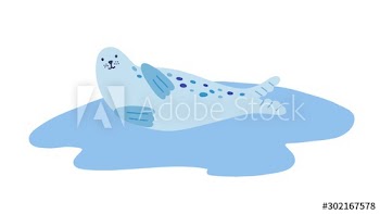 Cute seal, adorable sea calf flat vector illustration