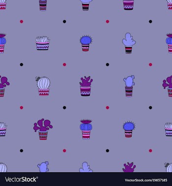 Cute seamless pattern with cactuses vector image