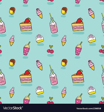 Cute seamless pattern with ice cream soda cake vector image