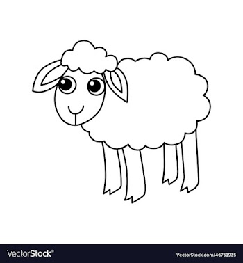 cute sheep cartoon coloring page for kids