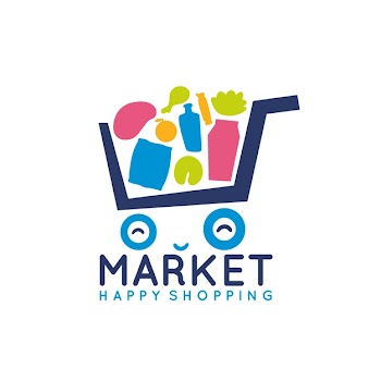 Cute shopping cart logo Free Vector