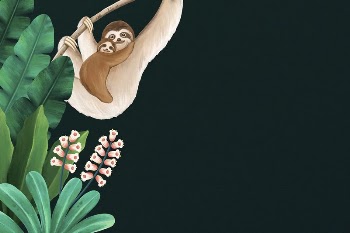 Cute sloths border background, animal | Free Photo Illustration - rawpixel