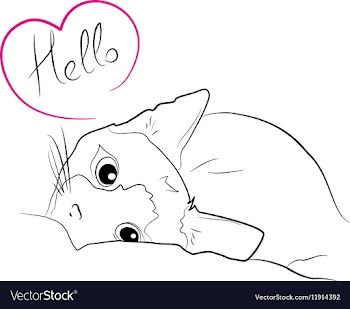 Cute small cat vector image