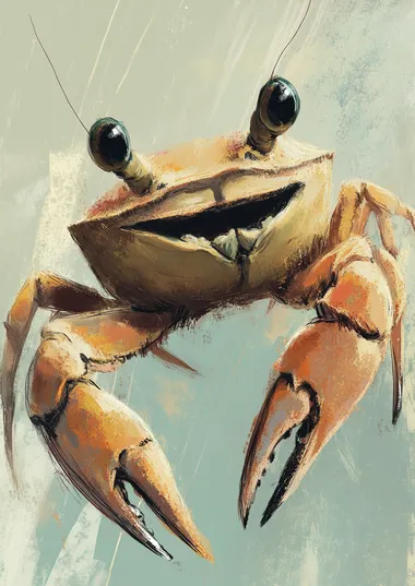 Cute Smiling Crab Illustration Cute Smiling Crab Illustration