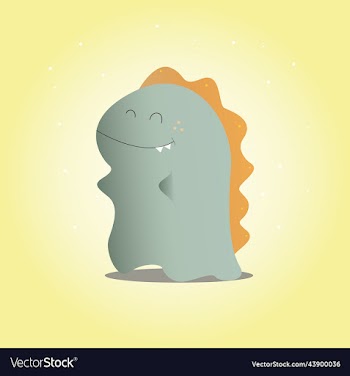 cute smiling dinosaur with white teeth