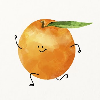Cute smiling orange cartoon clipart, | Free Photo Illustration - rawpixel