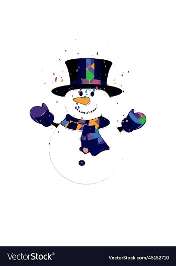 cute snowman cold creative design