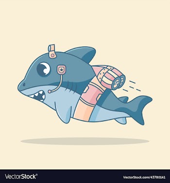 cute spy shark character