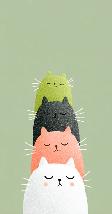 Cute Stacked Cats Illustration Cute Stacked Cats Illustration