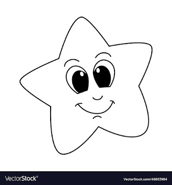 cute star cartoon coloring page for kids