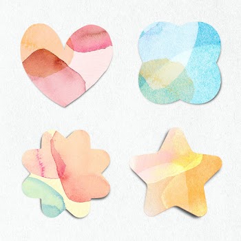 Cute sticky note watercolor style set illustration | Free  illustration - 2340560