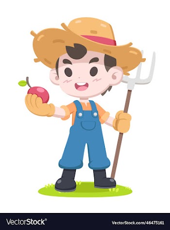 cute style farmer boy cartoon