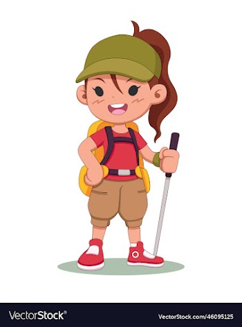 cute style hiker woman cartoon