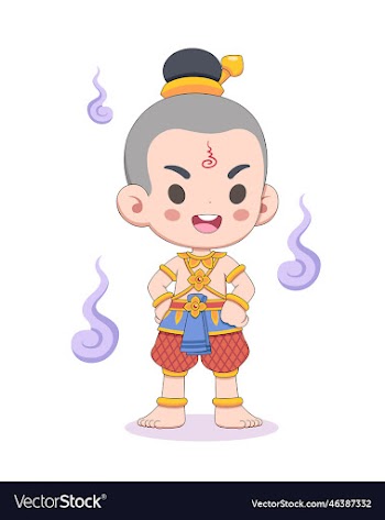 cute style thai ghost kuman thong cartoon