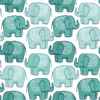 Cute Stylized Elephant Pattern for Nursery Decor