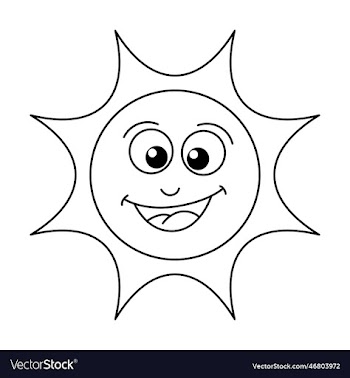 cute sun cartoon coloring page for kids