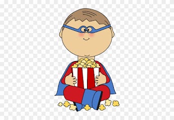 Cute Super Hero Clip Art - Popcorn Word Search