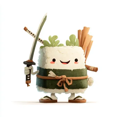 Cute Sushi Samurai Character Illustration Cute Sushi Samurai Character Illustration