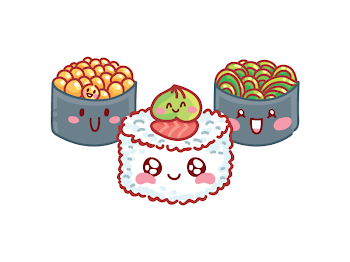 Cute Sushi stickers! by Svetlana Tokarenko | Dribbble | Dribbble