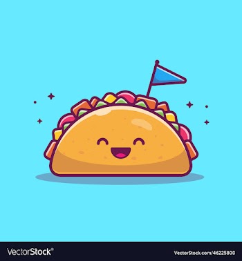 cute taco with flag cartoon