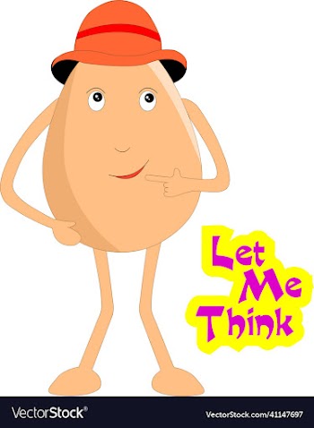 cute thinking egg cartoon wearing a hat