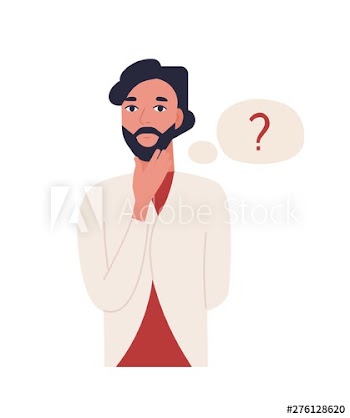 Cute thoughtful bearded man isolated on white background