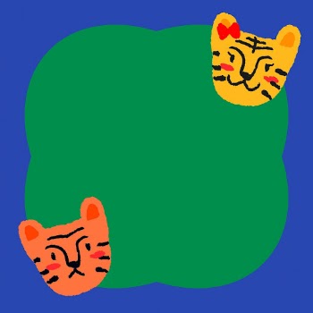 Cute tiger frame background, green | Free Photo - rawpixel
