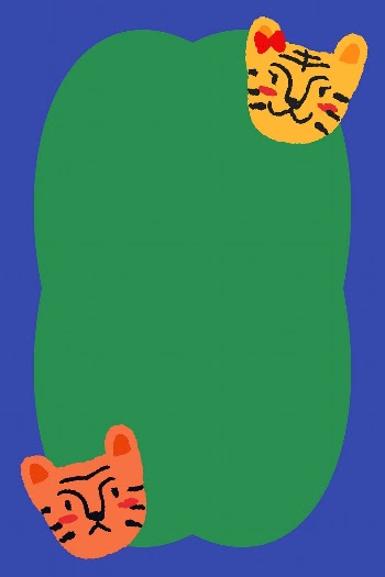 Cute tiger frame background, green | Free Vector - rawpixel