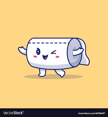 cute toilet tissue paper roll cartoon