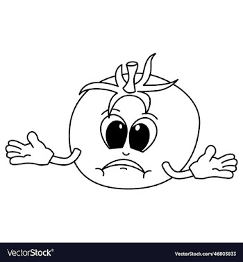 cute tomato cartoon coloring page for