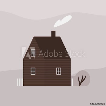 Cute two story house or cottage of sustainable architecture
