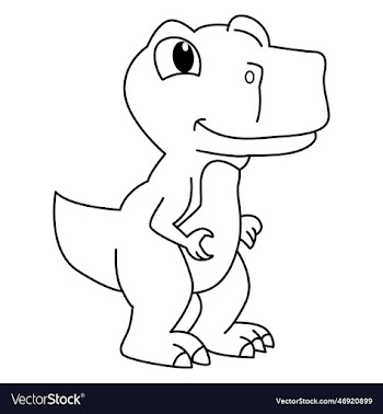 cute tyrannosaurus cartoon coloring page