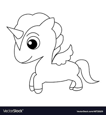 cute unicorn cartoon for kids coloring