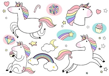 Cute unicorns with magic element stickers vec.. | Free stock vector - 515490