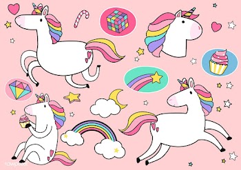 Cute unicorns with magic element stickers vec.. | Free stock vector - 515493