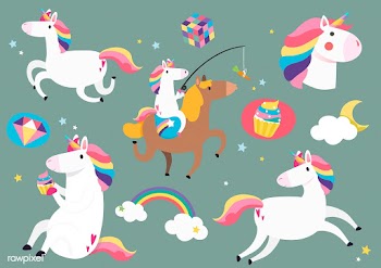 Cute unicorns with magic element stickers vec.. | Free stock vector - 515518