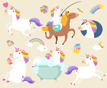 Cute unicorns with magic element stickers vec.. | Free stock vector - 515581